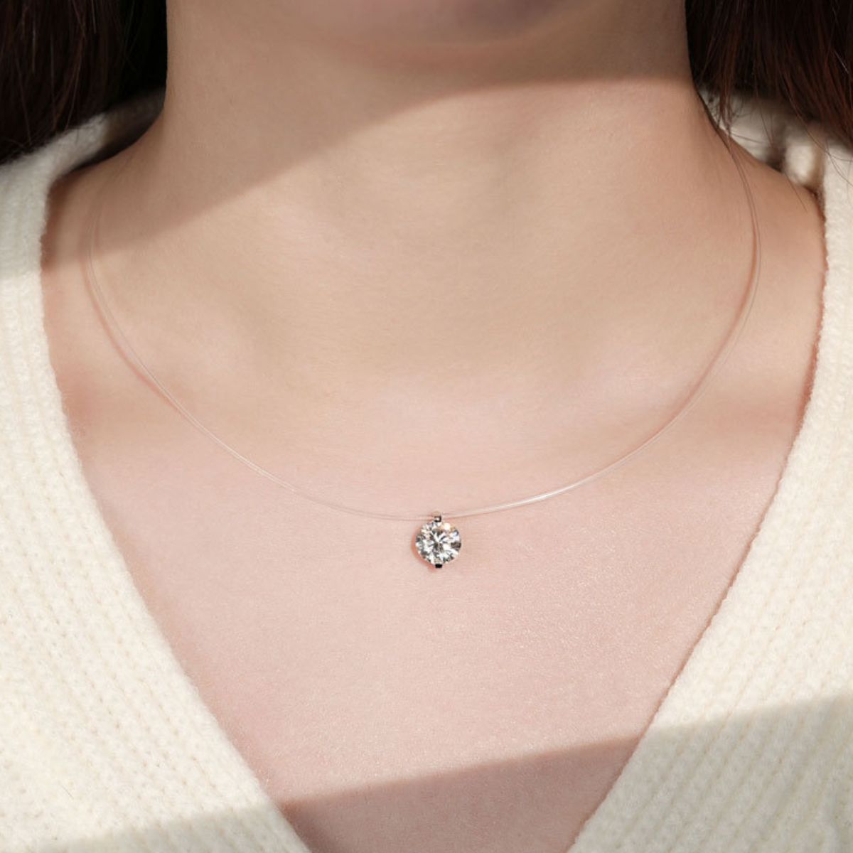 TATIANA☆[Silver925]Moissanite 1Carat Necklace Womens Necklace 1 Carat Moissanite Jewelry 925 Sterling