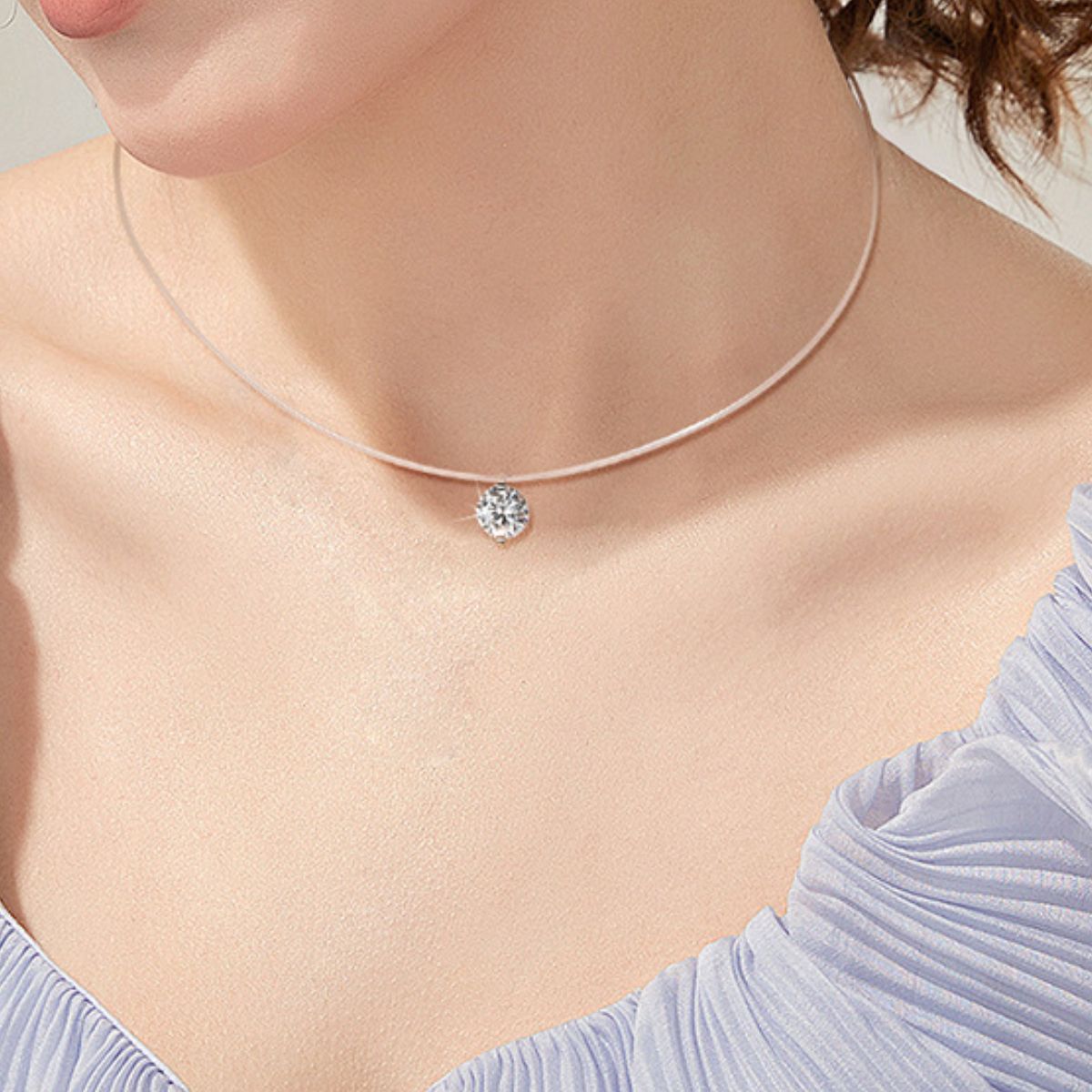 1 Carat Moissanite 925 Sterling Silver Necklace – Designs